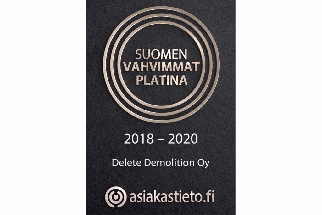 Delete Demolition Suomen vahvimmat platina sertifikaatti