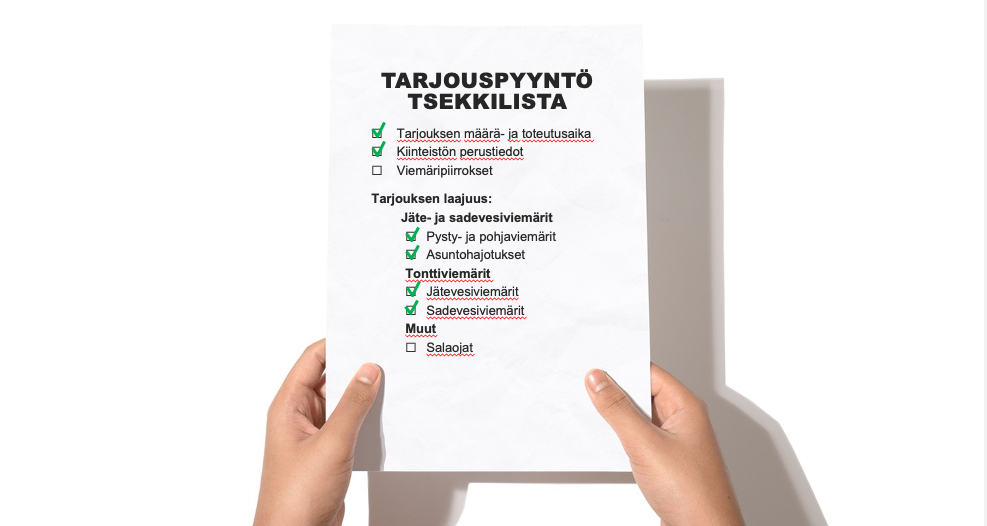 Mitä tarjouspyyntöä tehtäessä kannaatta kertoa