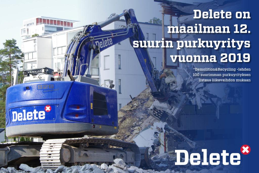 Delete on maailman 12 suurin purkuyritys vuonna 2019