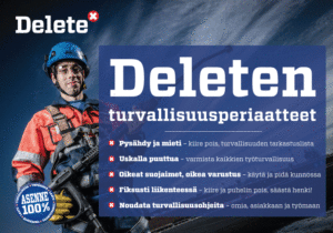 Delete turvallisuusperiaatteet tapaturmaviikko